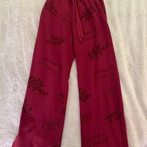 Dr Pepper Graphic Wide Leg Lounge Pants - Red
